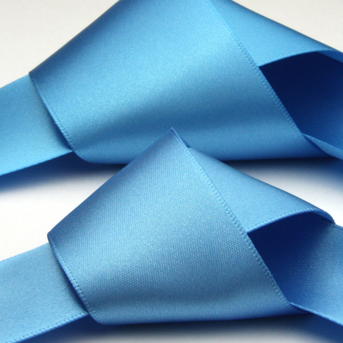 FUJIYAMA RIBBON Satin Sash Belt 36mm (1-7/16&quot;) 2 Meters Cut Cerulean Blue