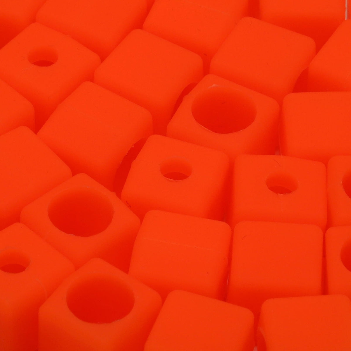 FUJIYAMA RIBBON Silicone Cord End 11mm 2 Pieces Fluorescence Orange