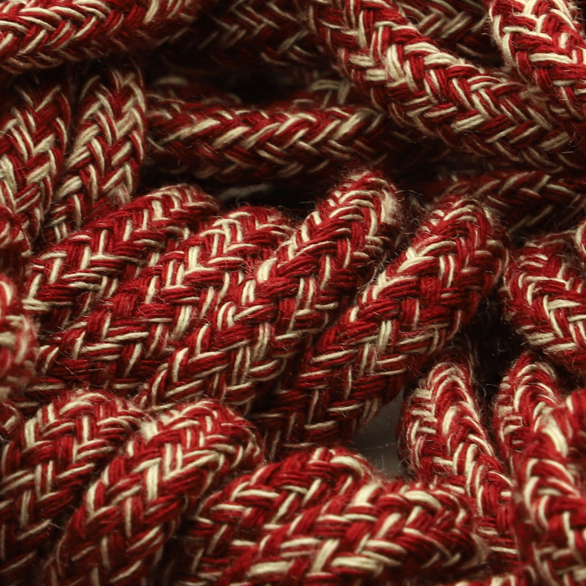 FUJIYAMA RIBBON [Wholesale] Color Mix Spindle Cord approx.7mm (9/32&quot;) 50 Meters Roll Dark Red / Sand Beige