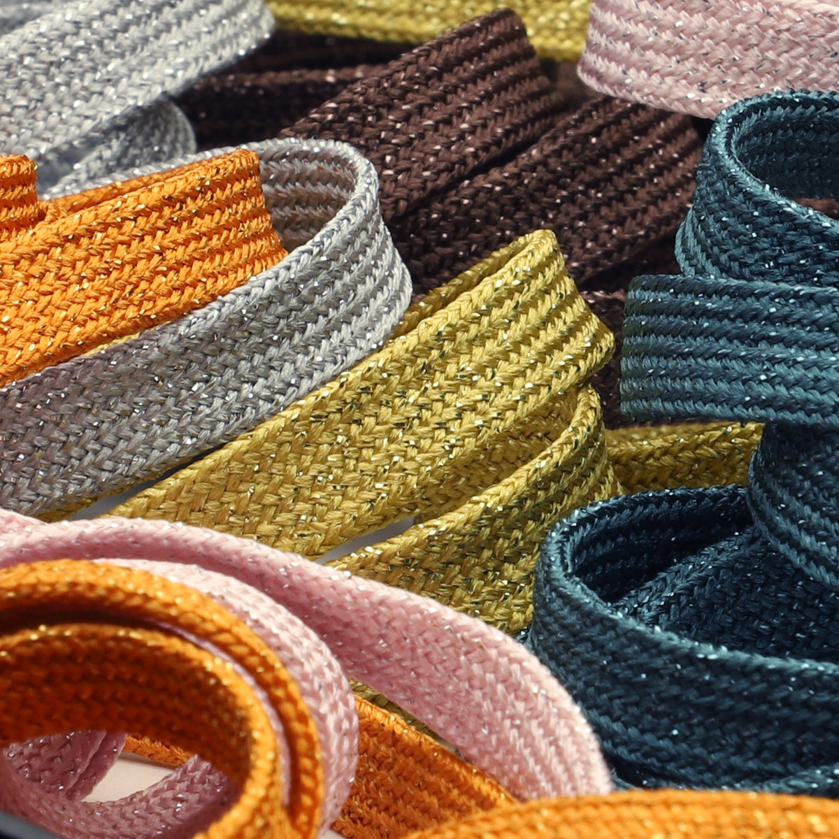 FUJIYAMA RIBBON [Wholesale] Lame Flat Cord approx. 8mm (5/16") 30 Meters Roll