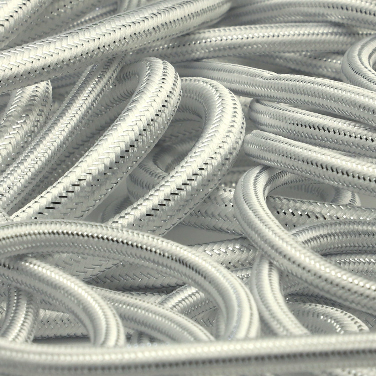 FUJIYAMA RIBBON [Wholesale] Metallic Cord approx. 4mm (5/32") 30 Meters Roll Silver &amp; White