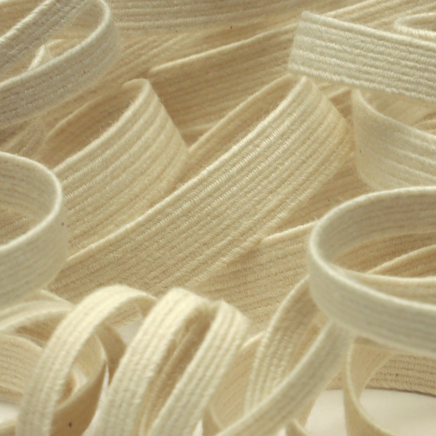 FUJIYAMA RIBBON [Wholesale] Organic Cotton Elastic Cord approx. 3mm (1/8") Ecru 30 Meters Roll