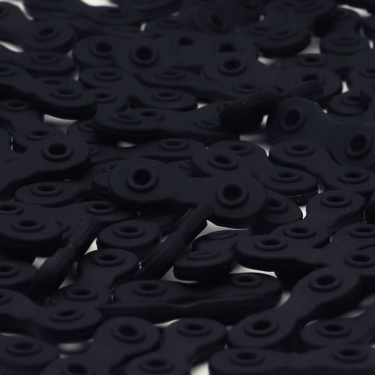 FUJIYAMA RIBBON [Wholesale] Silicone Cord Stopper 19x7mm (2mm dia. holes) 100 Pieces Black