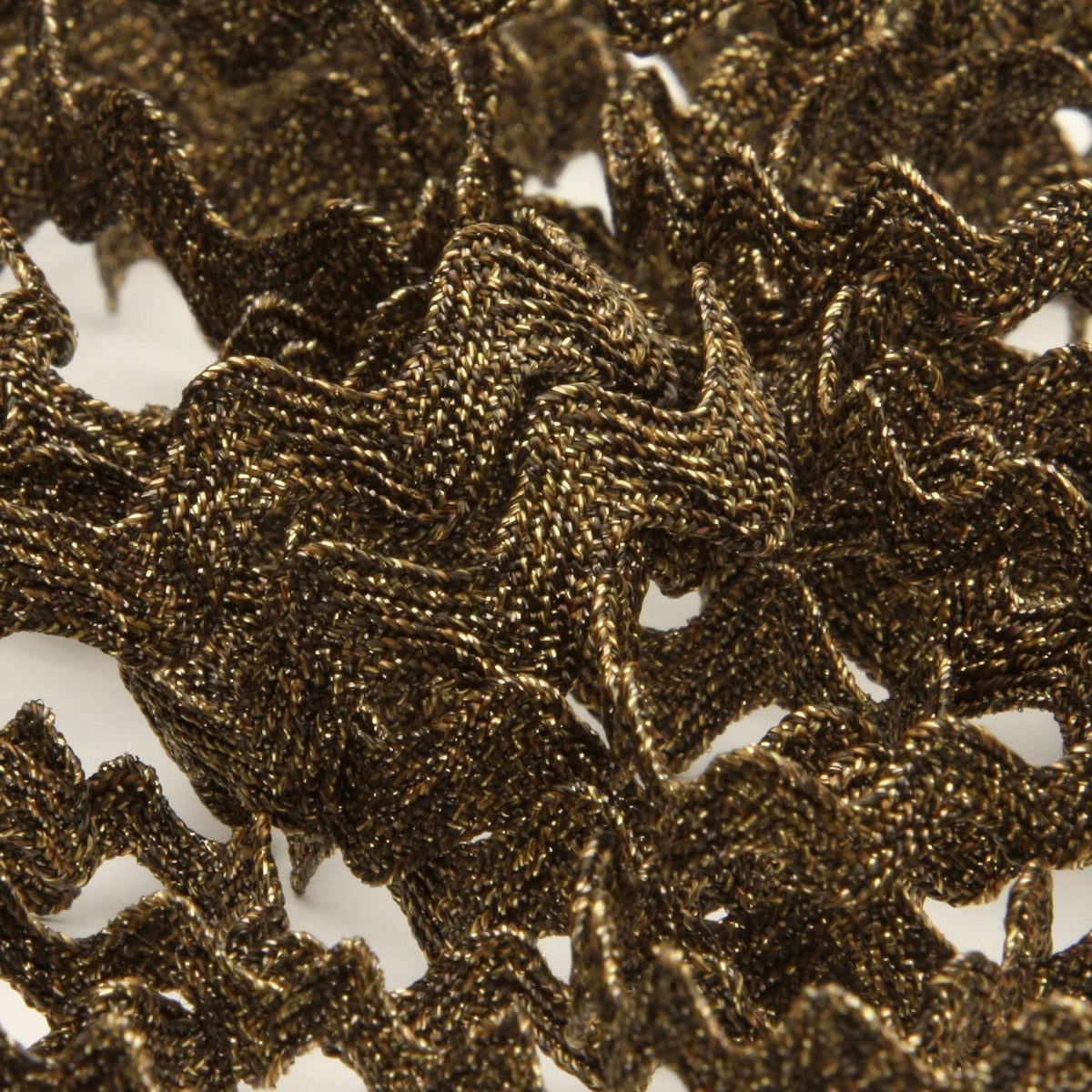 FUJIYAMA RIBBON Antique Metallic Zig-Zag Tape approx.13mm 9.14 Meters Roll Brown / Gold