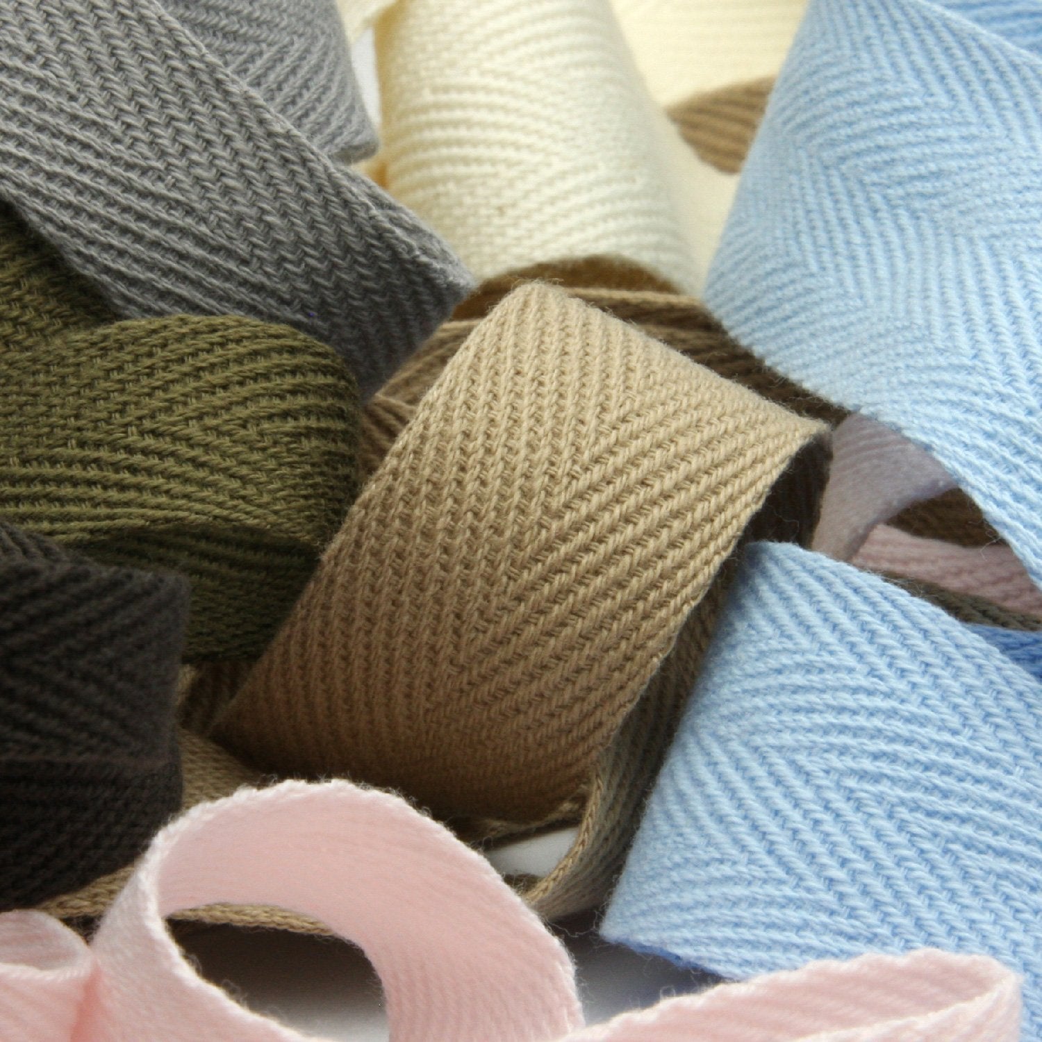Cotton Herringbone Ribbon 25mm (1