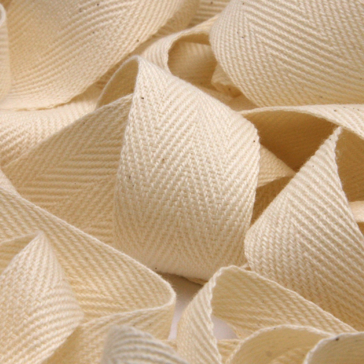 FUJIYAMA RIBBON Cotton Herringbone Ribbon 38mm 9.14 Meters Roll Ecru