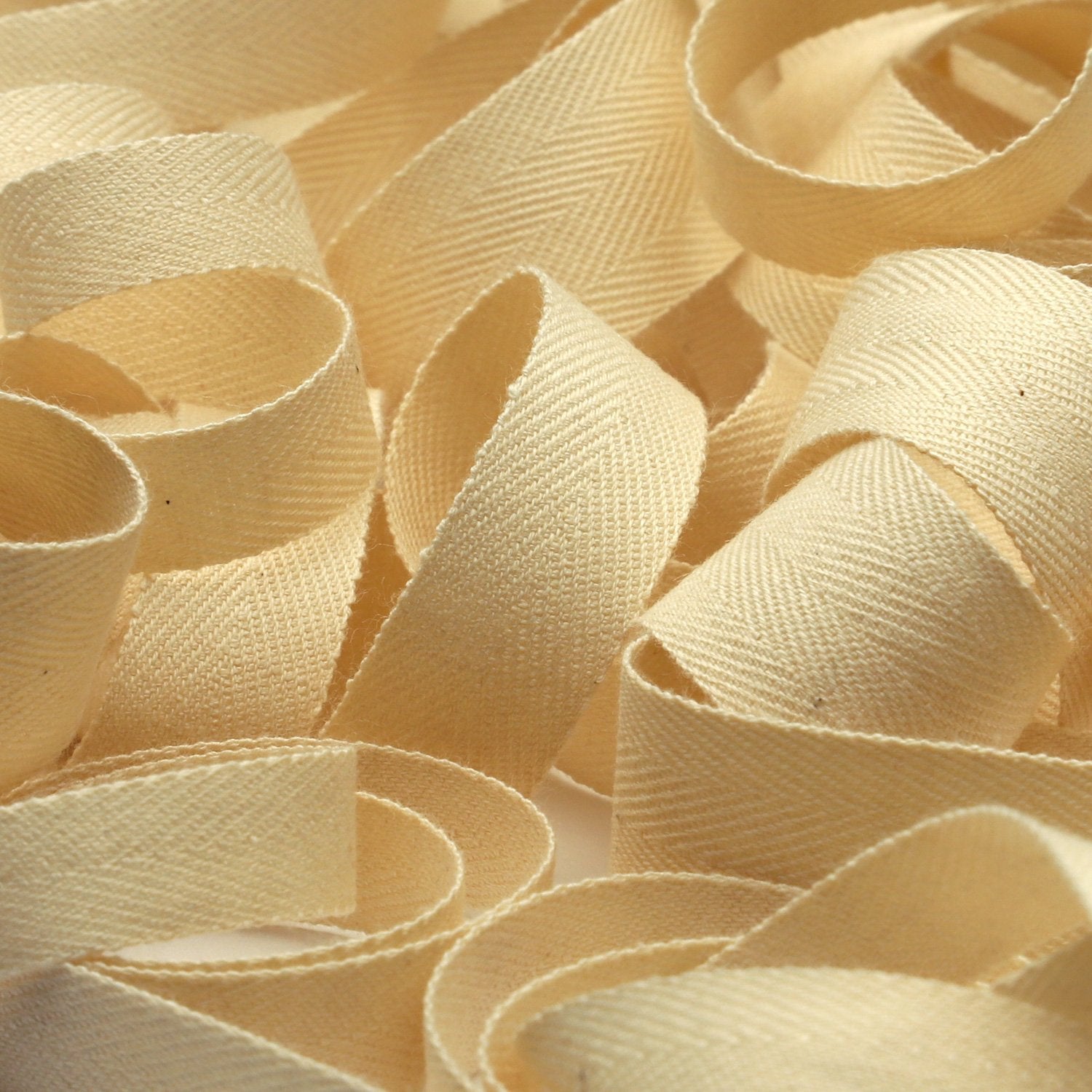 FUJIYAMA RIBBON Organic Cotton Herringbone Ribbon 12mm Ecru 9.14 Meters Roll