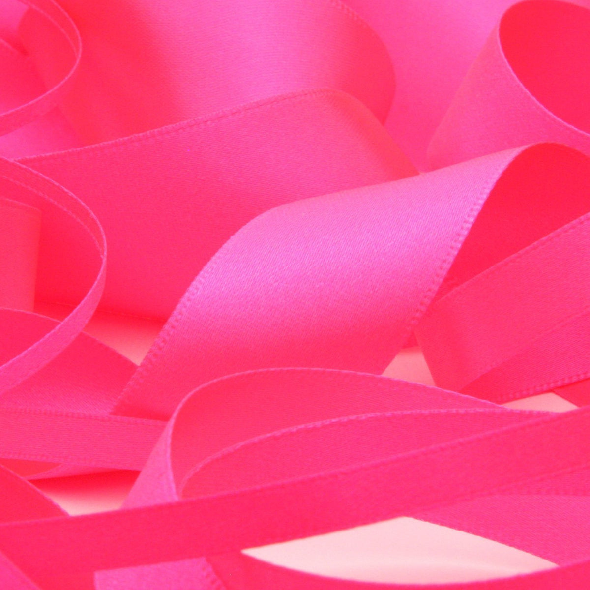 FUJIYAMA RIBBON Polyester Double-Face Satin Ribbon 25mm 9.14 Meters Roll Fluorescence Pink