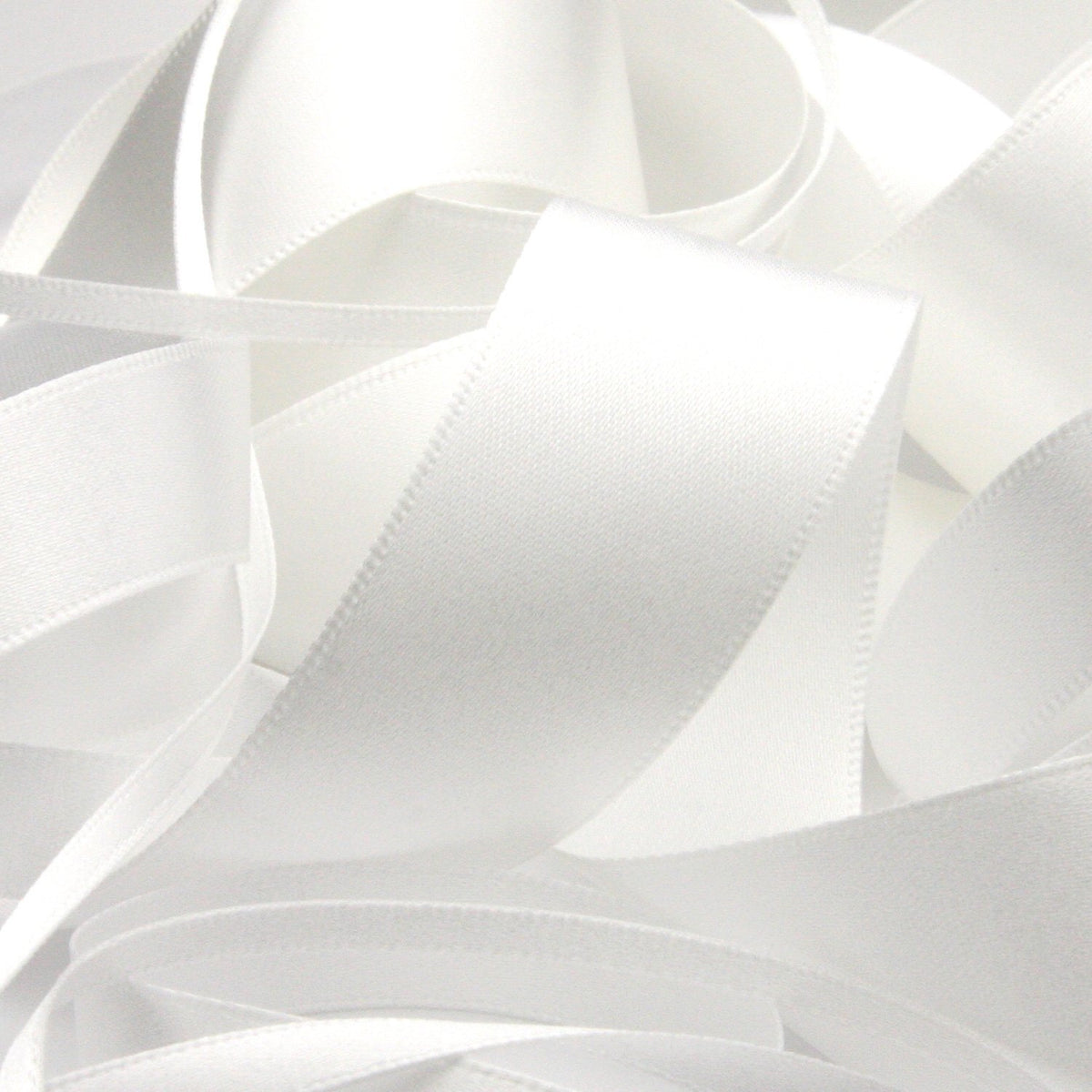 FUJIYAMA RIBBON Polyester Double-Face Satin Ribbon 36mm 9.14 Meters Roll White