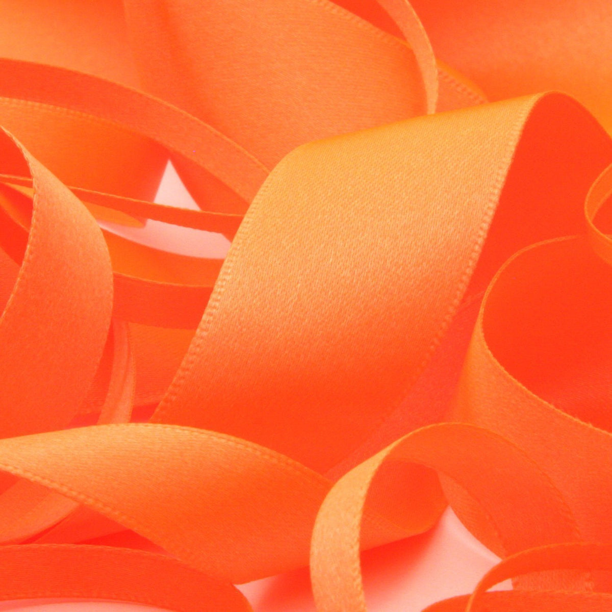 FUJIYAMA RIBBON Polyester Double-Face Satin Ribbon 6mm 9.14 Meters Roll Fluorescence Orange