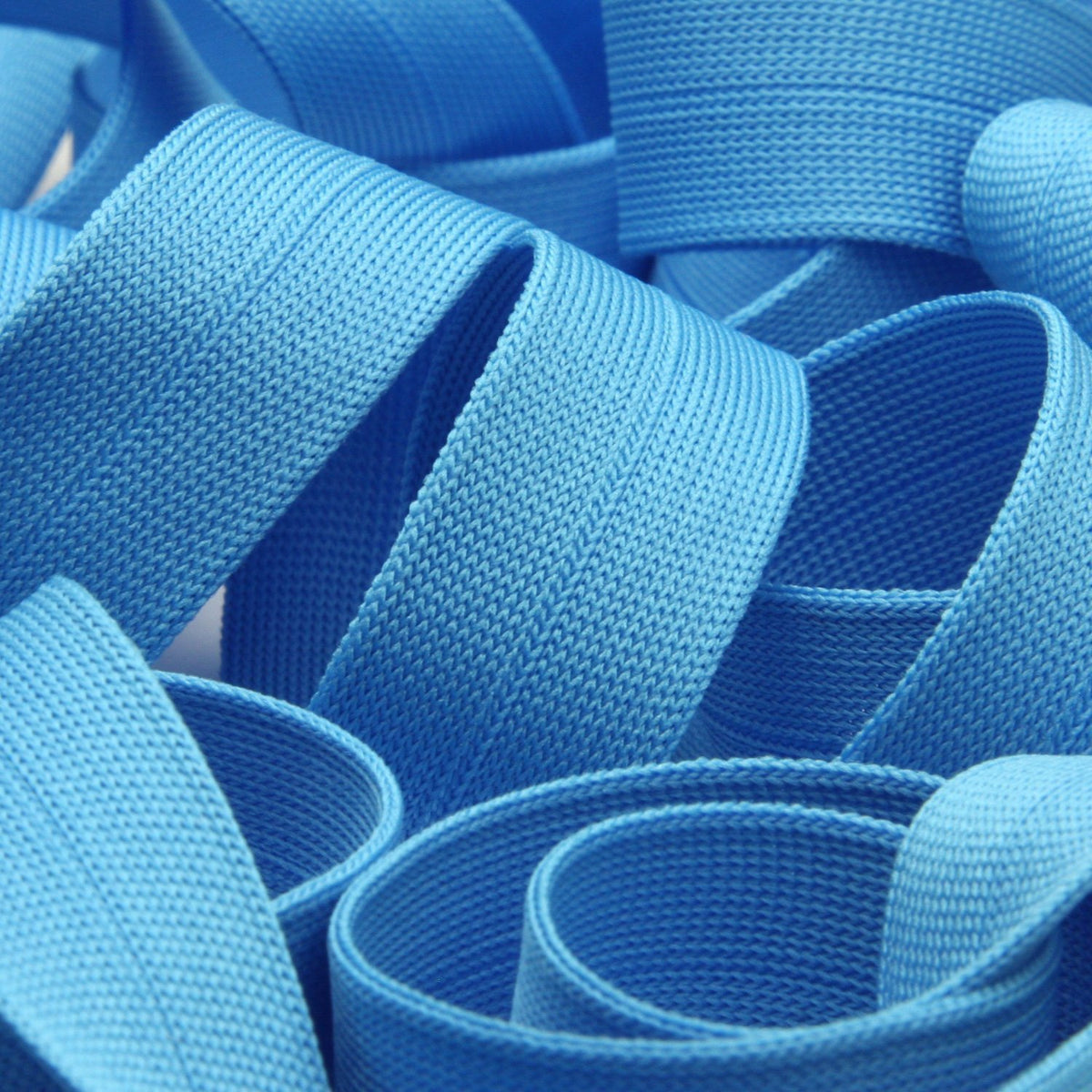 FUJIYAMA RIBBON Polyester Thin Knit Binder Tape 9x9mm 9.14 Meters Roll Cyan Blue