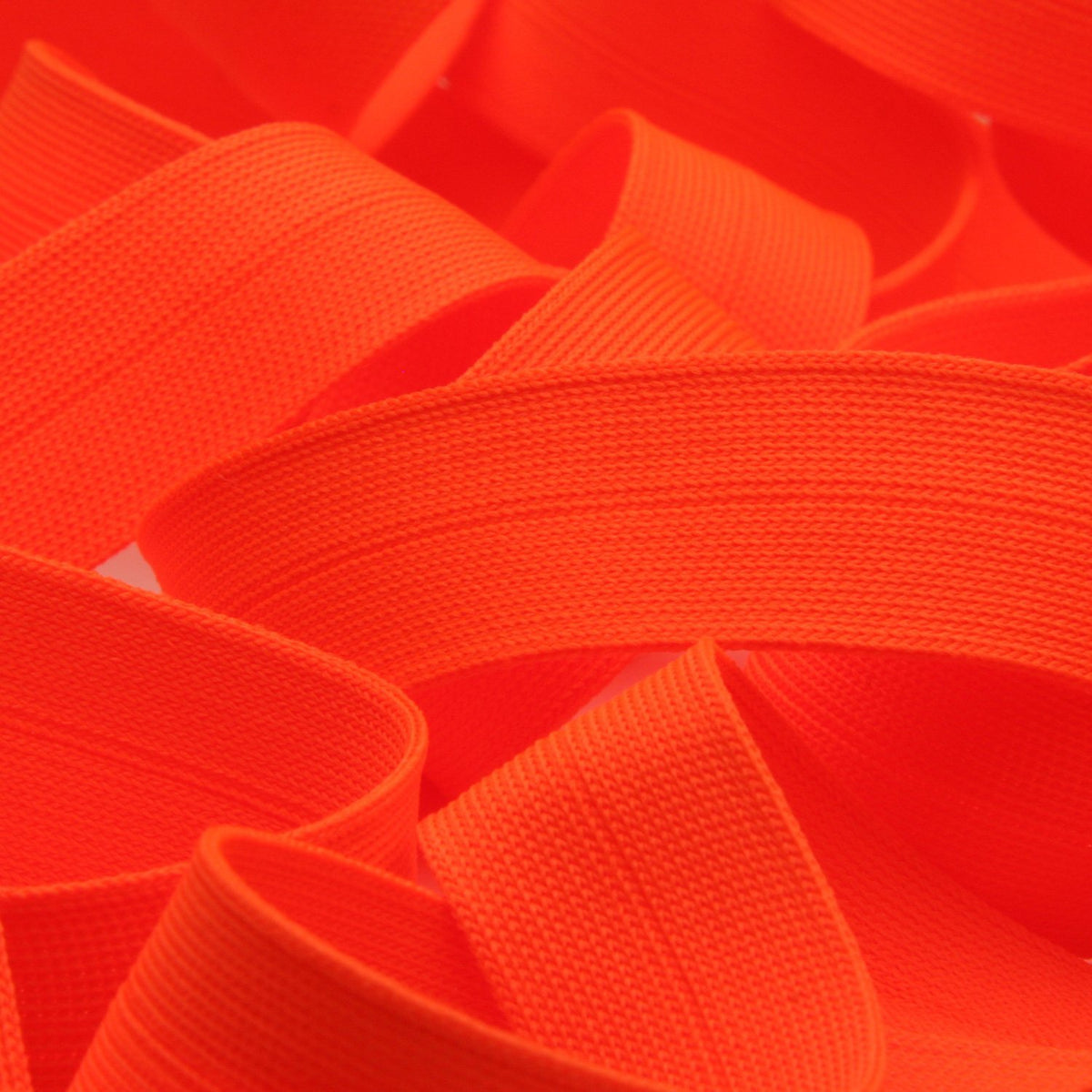 FUJIYAMA RIBBON Polyester Thin Knit Binder Tape 9x9mm 9.14 Meters Roll Fluorescence Orange