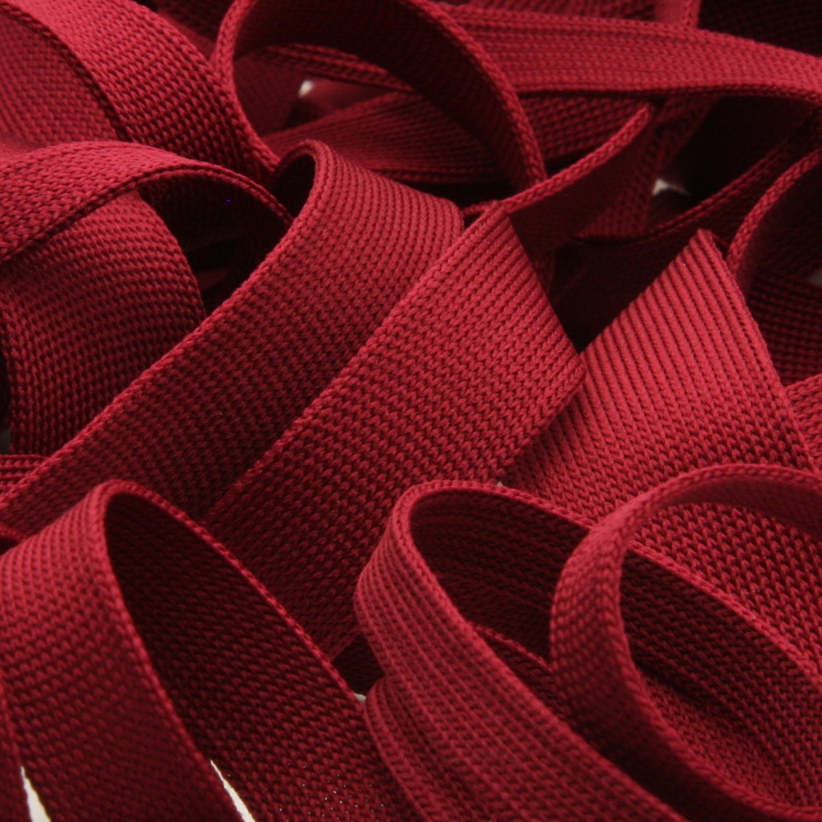 FUJIYAMA RIBBON Polyester Thin Knit Tape 12mm 9.14 Meters Roll Wine Red