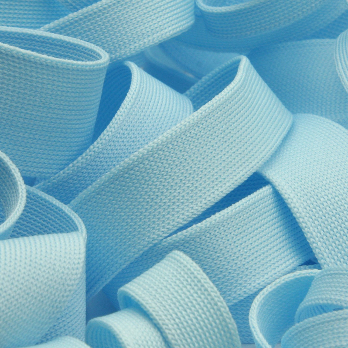 FUJIYAMA RIBBON Polyester Thin Knit Tape 9mm 9.14 Meters Roll Light Blue