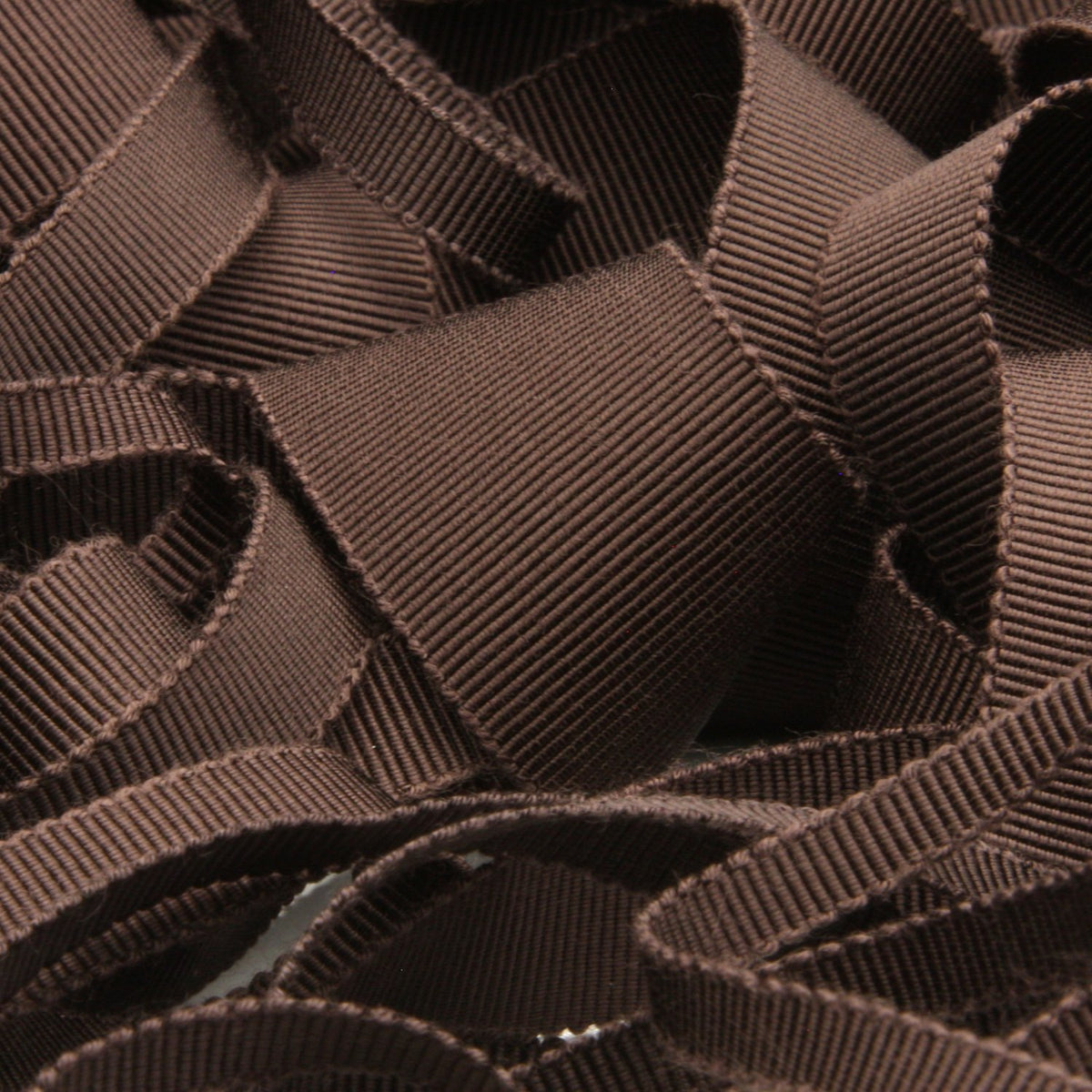 FUJIYAMA RIBBON Rayon Grosgrain Ribbon 30mm 9.14 Meters Roll Midnight Brown