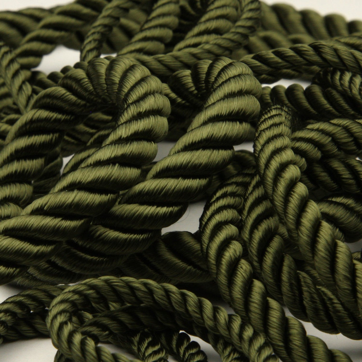 FUJIYAMA RIBBON Rayon Twist Cord approx.6.5mm 9.14 Meters Roll Olive Green