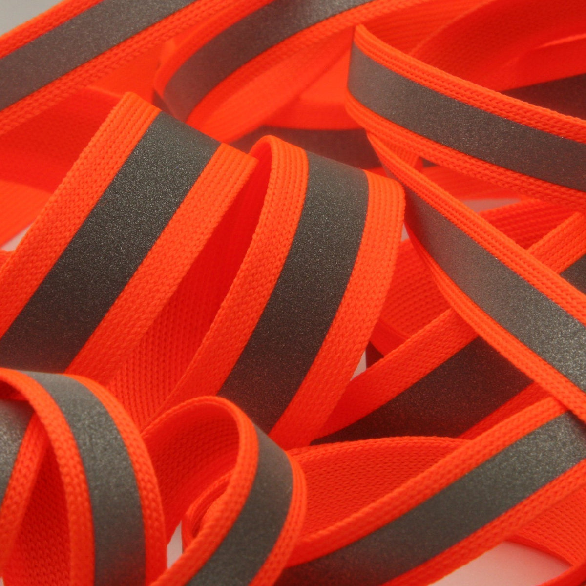 FUJIYAMA RIBBON Reflect Knit Tape 15mm 9.14 Meters Roll Fluorescence Orange
