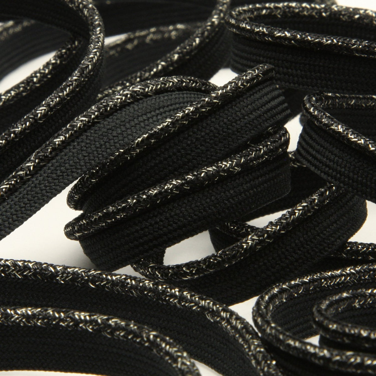 FUJIYAMA RIBBON [Sample] Antique Metallic Piping approx.9mm (3/8&quot;) 3 Meters Cut Black / Silver