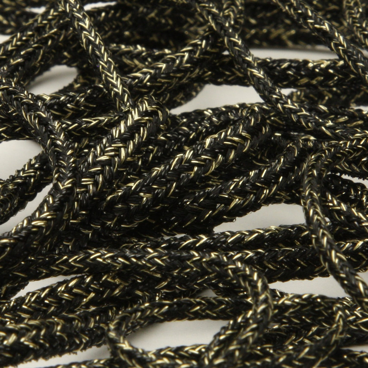 FUJIYAMA RIBBON [Sample] Antique Metallic Spindle Cord approx.3mm (1/8&quot;) 3 Meters Cut Black / Champagne Gold