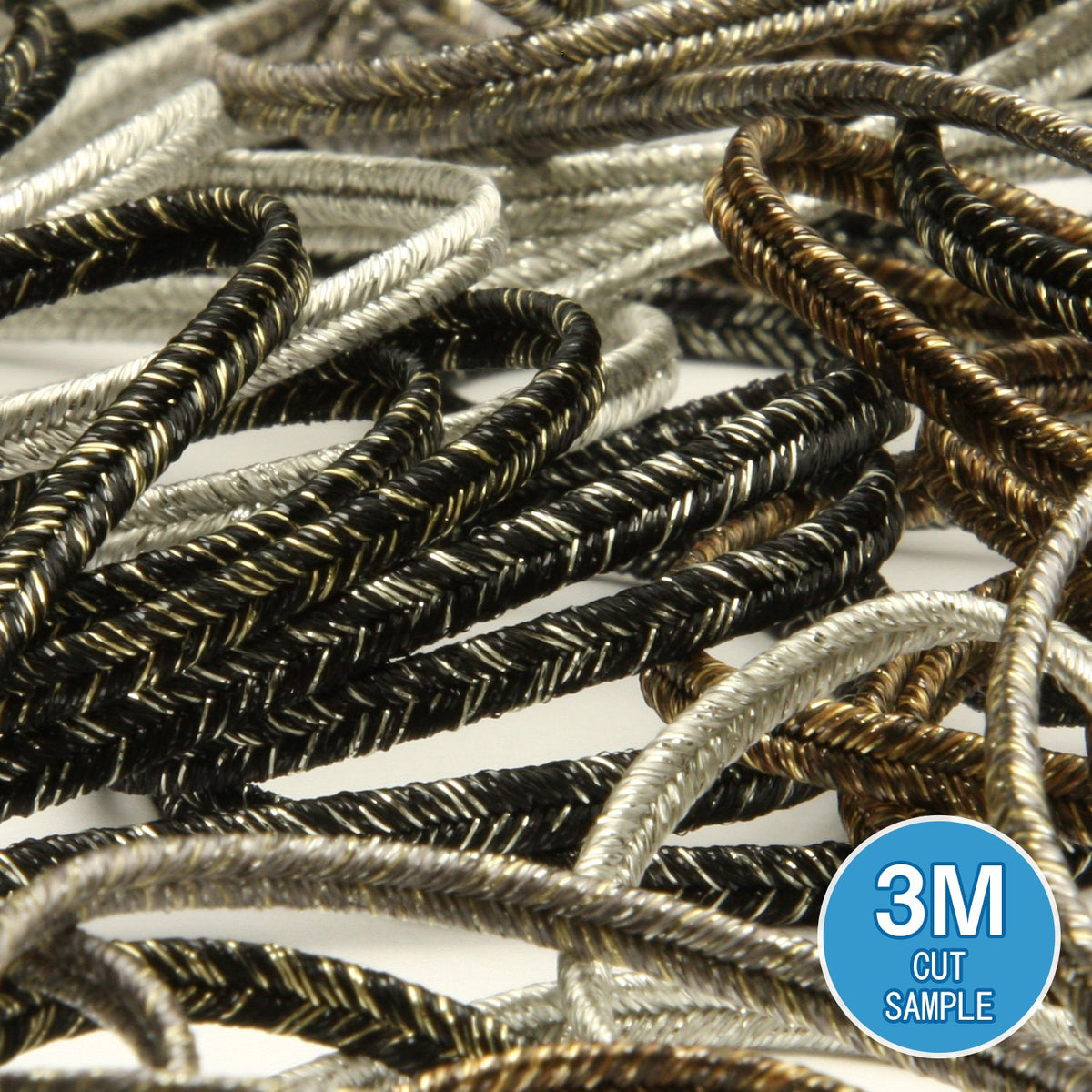 FUJIYAMA RIBBON [Sample] Antique Metallic Trimming Braid (FY-19022) approx.3mm 3 Meters Cut