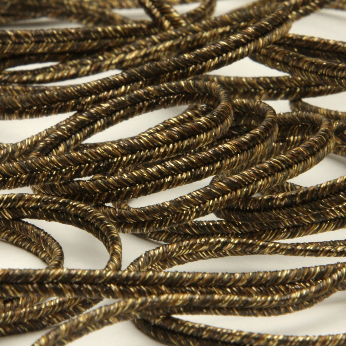 FUJIYAMA RIBBON [Sample] Antique Metallic Trimming Braid (FY-19022) approx.3mm 3 Meters Cut Brown / Gold