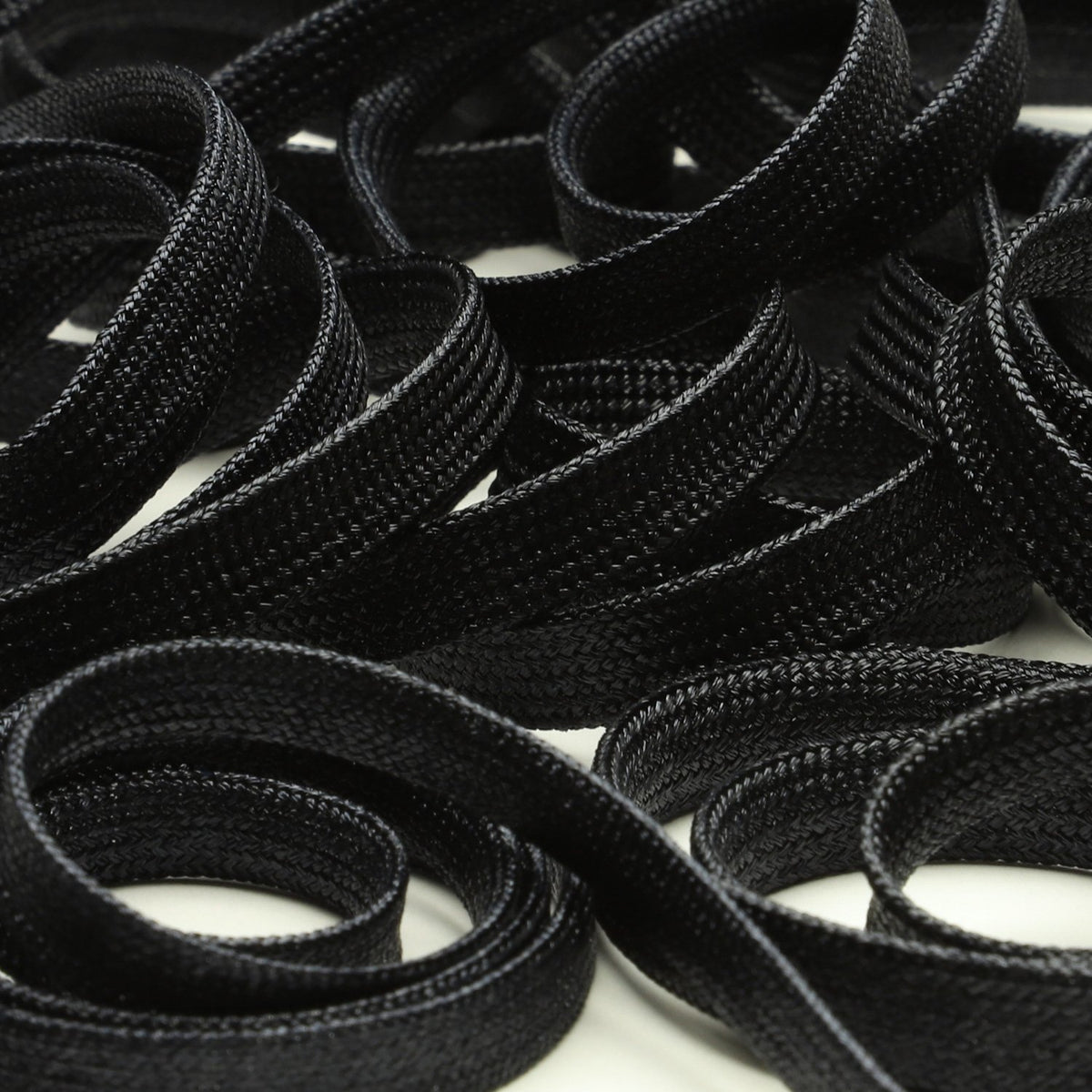 FUJIYAMA RIBBON [Sample] Bright Flat Cord approx.5mm (3/16&quot;) 3 Meters Cut Navy Blue