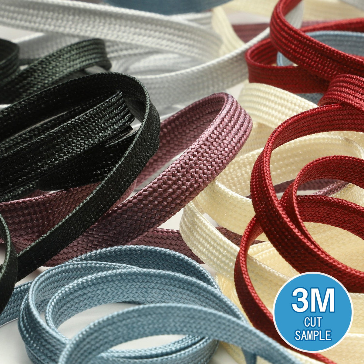 FUJIYAMA RIBBON [Sample] Bright Flat Cord approx.7mm (9/32&quot;) 3 Meters Cut