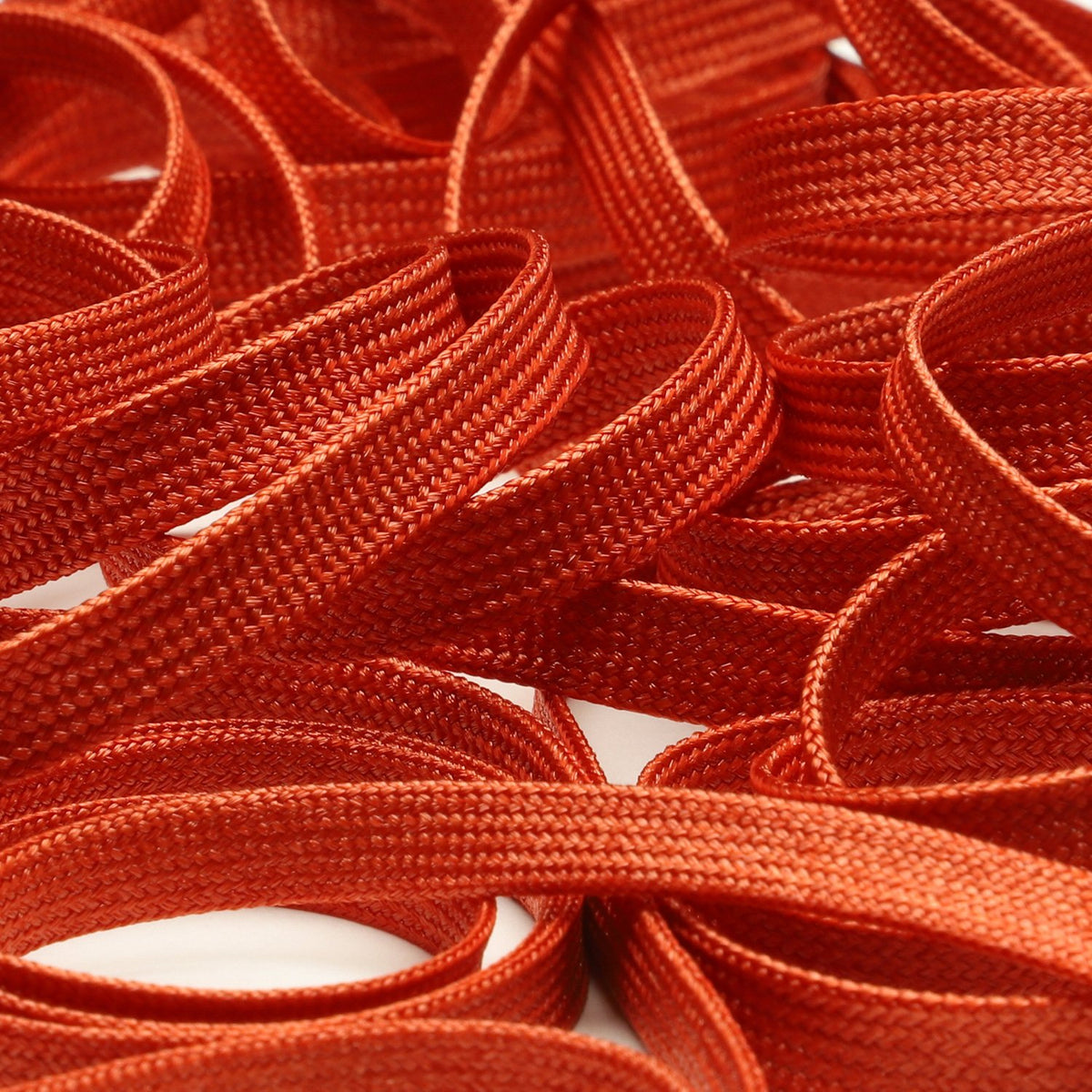 FUJIYAMA RIBBON [Sample] Bright Flat Cord approx.7mm (9/32&quot;) 3 Meters Cut Orange