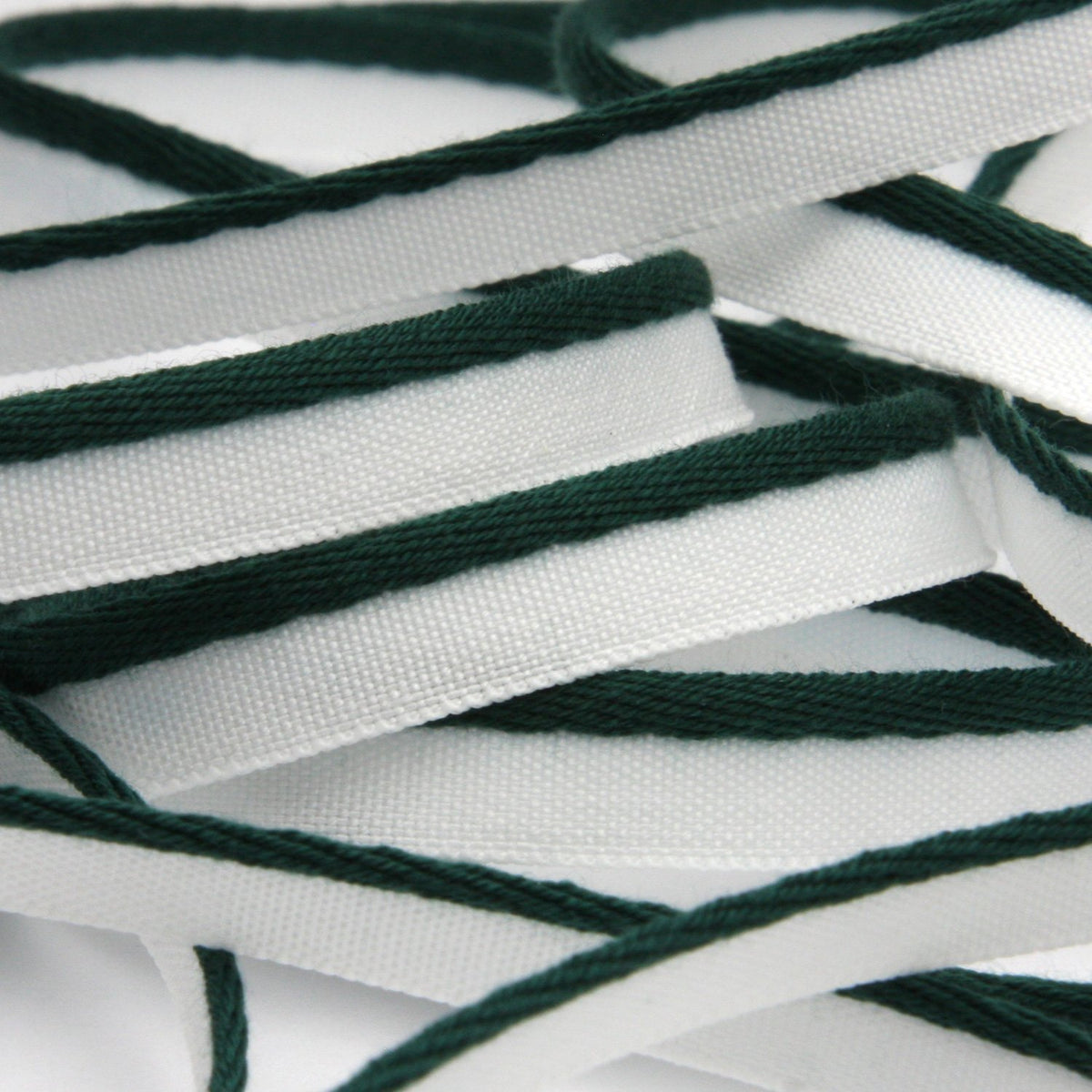 FUJIYAMA RIBBON [Sample] Bright Piping (FY-1014) 9mm 3 Meters Cut Dark Green / White