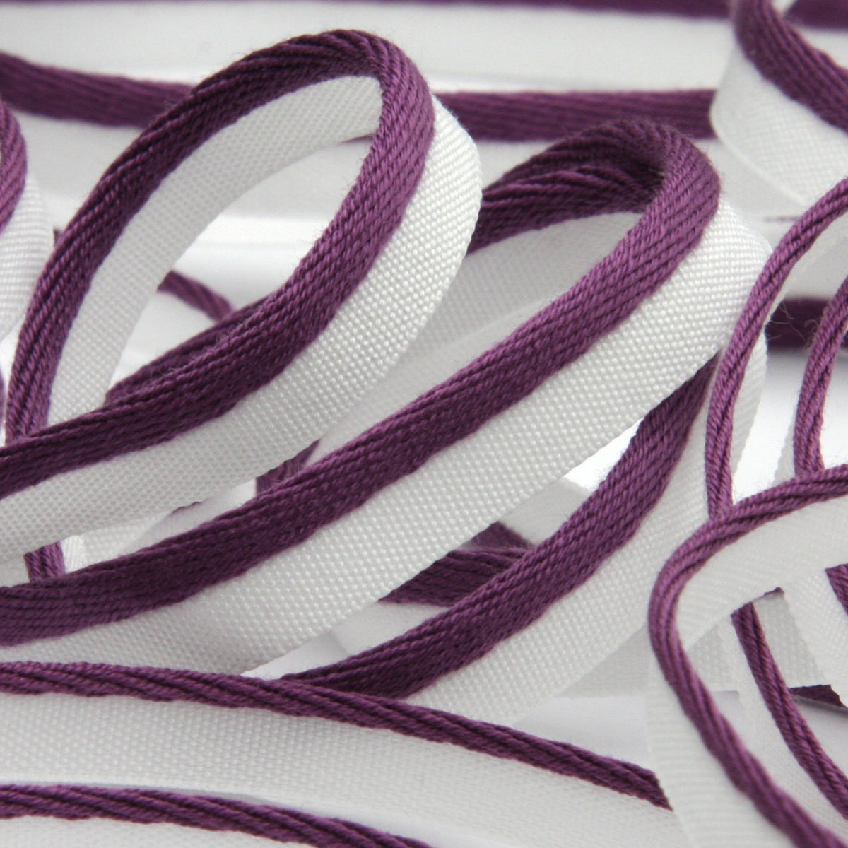 FUJIYAMA RIBBON [Sample] Bright Piping (FY-1014) 9mm 3 Meters Cut Purple / White