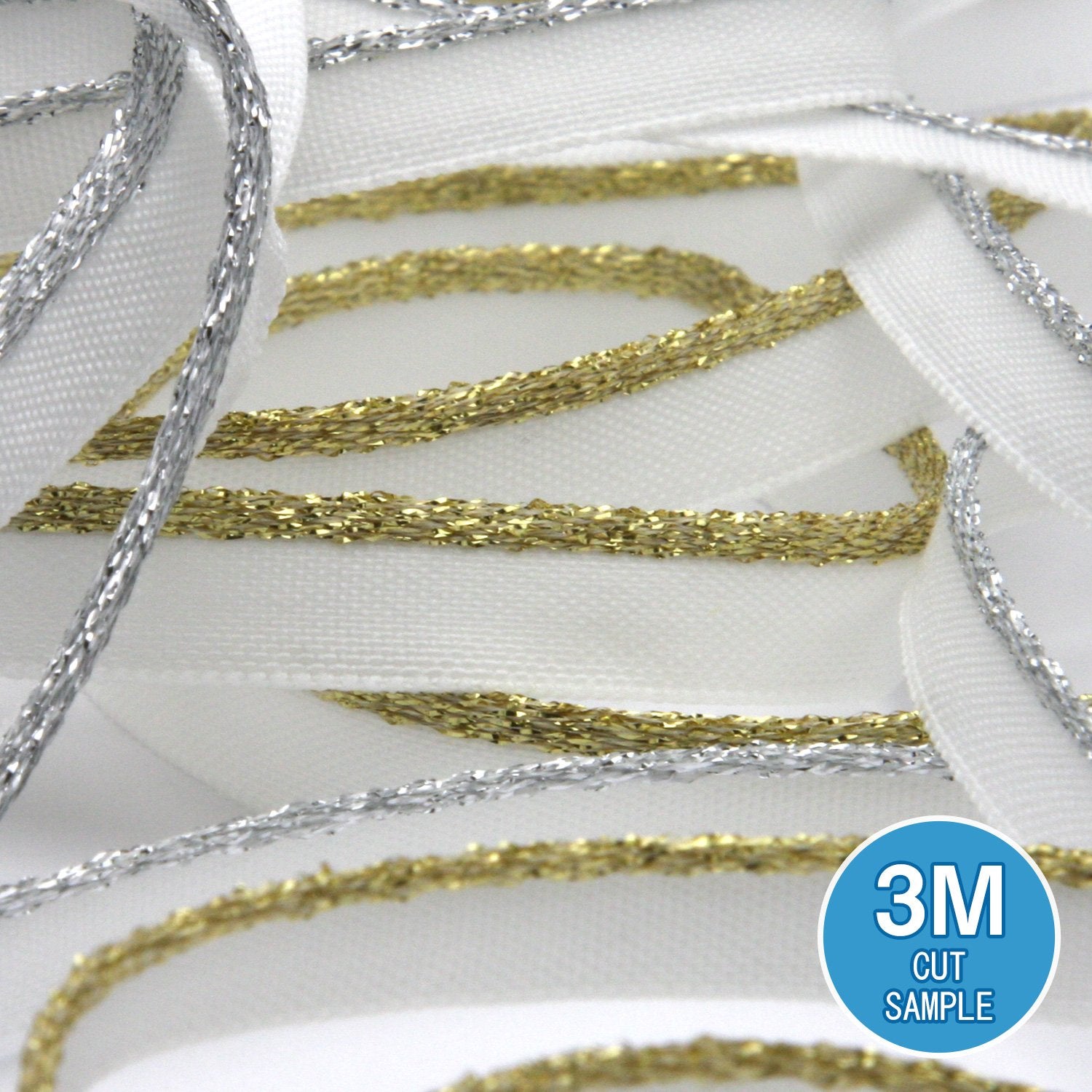 FUJIYAMA RIBBON [Sample] Bright Piping (FY-1014M) 7mm 3 Meters Cut