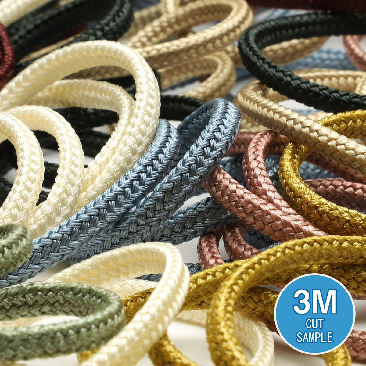 FUJIYAMA RIBBON [Sample] Bright Spindle Cord approx.4.5mm (3/16&quot;) 3 Meters Cut