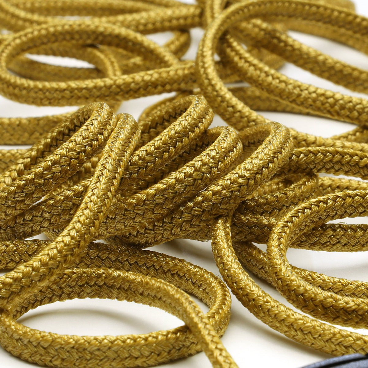 FUJIYAMA RIBBON [Sample] Bright Spindle Cord approx.4.5mm (3/16&quot;) 3 Meters Cut Gold