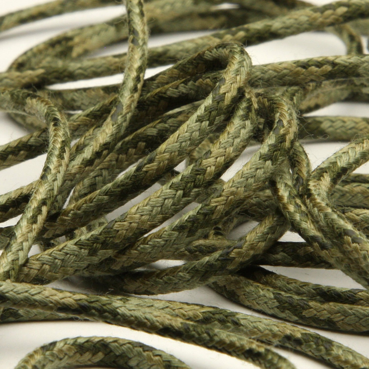 FUJIYAMA RIBBON [Sample] Camouflage Spindle Cord (FY-6022) approx.3mm 3 Meters Cut Green Mix