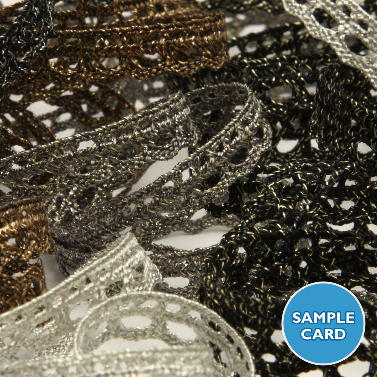 FUJIYAMA RIBBON Sample Card Antique Metallic Torchon Lace (FY-19030) Default Title