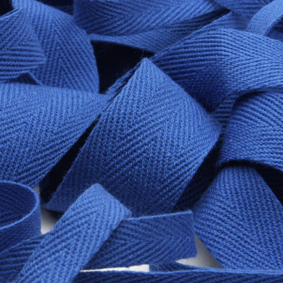 FUJIYAMA RIBBON [Sample] Cotton Herringbone Ribbon (FY-268) 10mm 3 Meters Cut Blue
