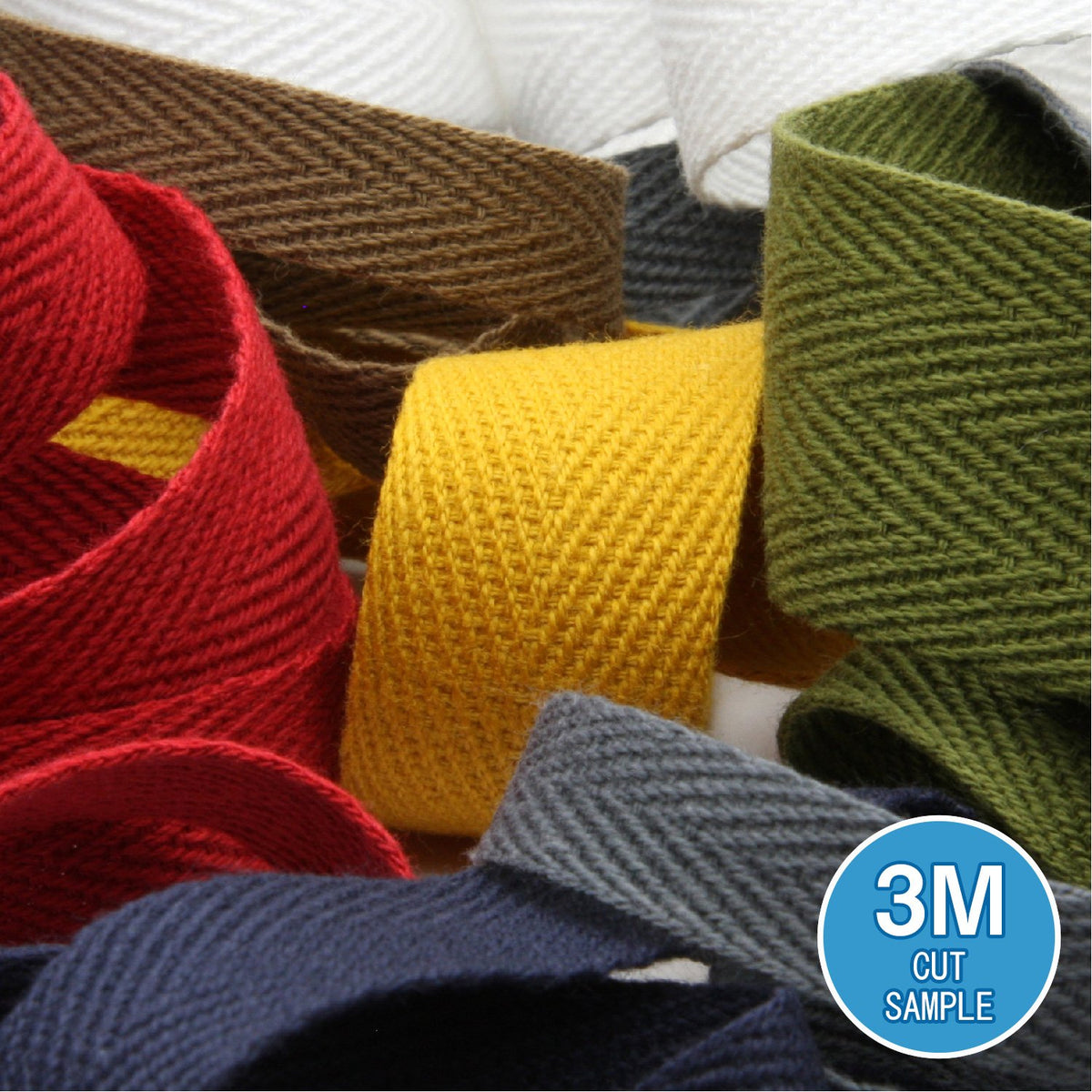 FUJIYAMA RIBBON [Sample] Cotton Herringbone Ribbon (FY-268) 15mm 3 Meters Cut
