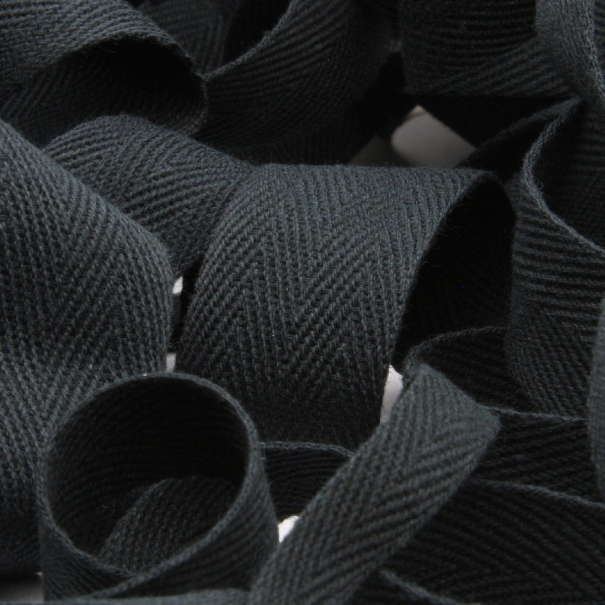 FUJIYAMA RIBBON [Sample] Cotton Herringbone Ribbon (FY-268) 15mm 3 Meters Cut Black