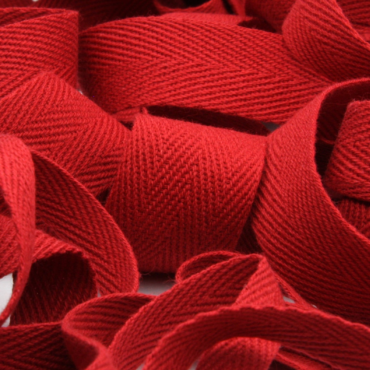 FUJIYAMA RIBBON [Sample] Cotton Herringbone Ribbon (FY-268) 15mm 3 Meters Cut Red