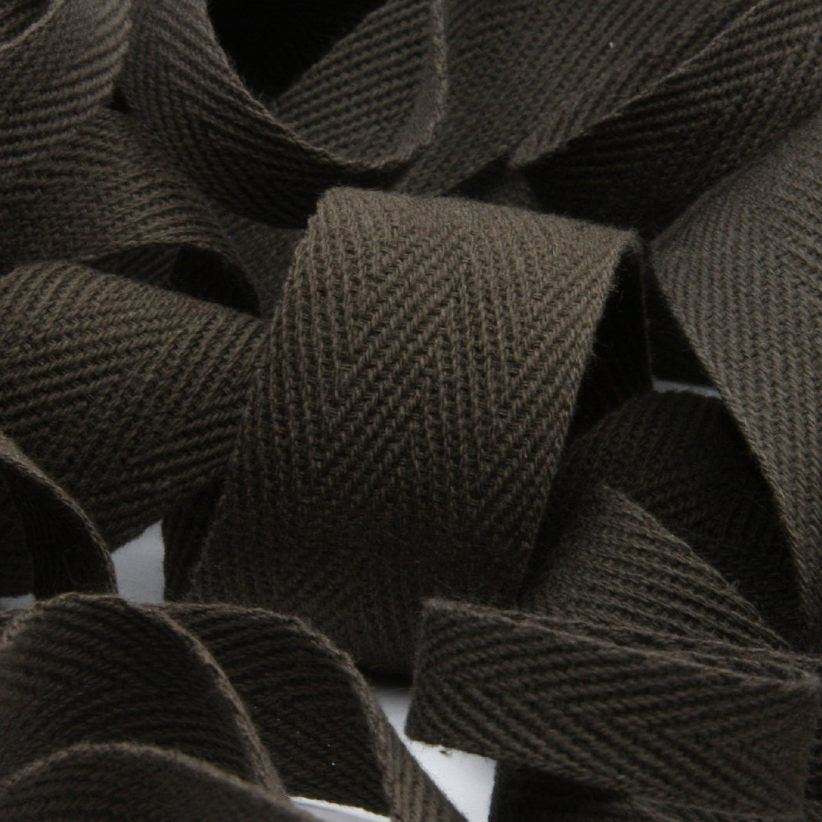 FUJIYAMA RIBBON [Sample] Cotton Herringbone Ribbon (FY-268) 20mm 3 Meters Cut Midnight Brown