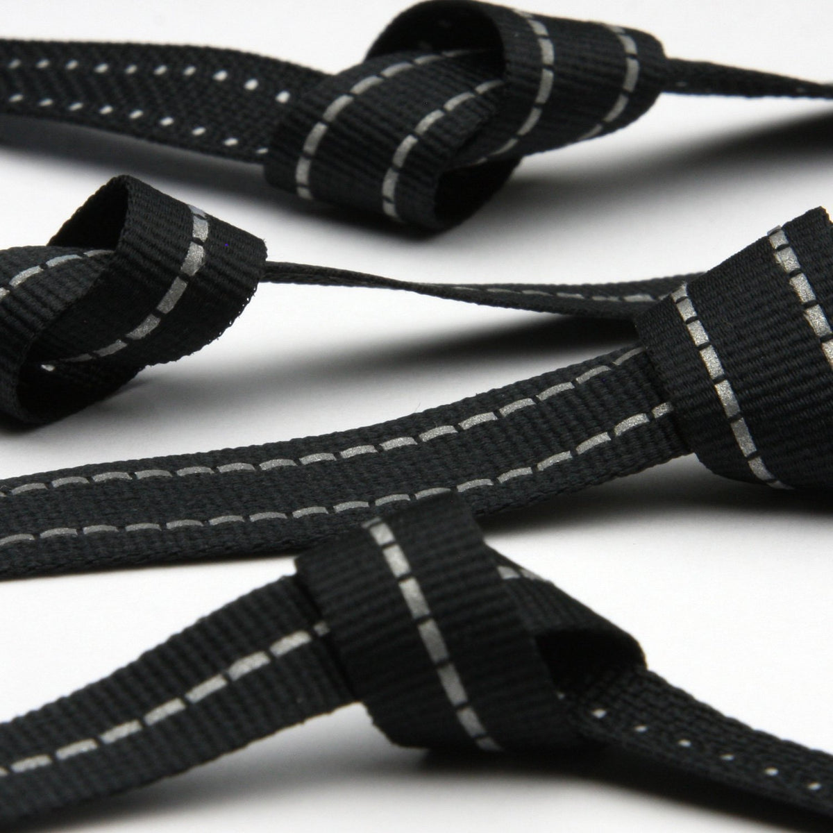 FUJIYAMA RIBBON [Sample] Double Stitched Reflect Weave Tape (FY-17408) 15mm Black 3 Meters Cut