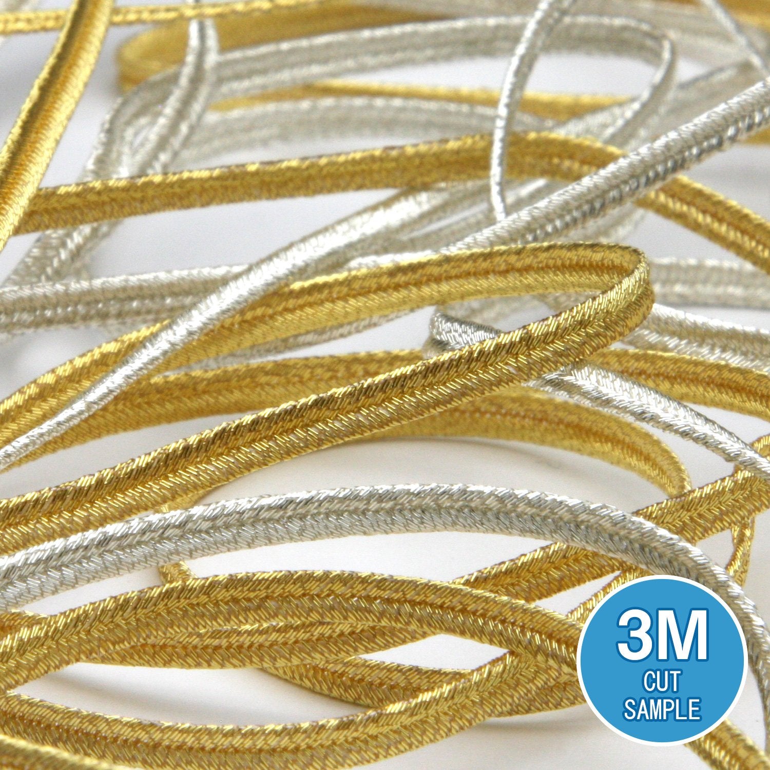 FUJIYAMA RIBBON [Sample] Metallic Trimming Braid approx.3mm (1/8") 3 Meters Cut