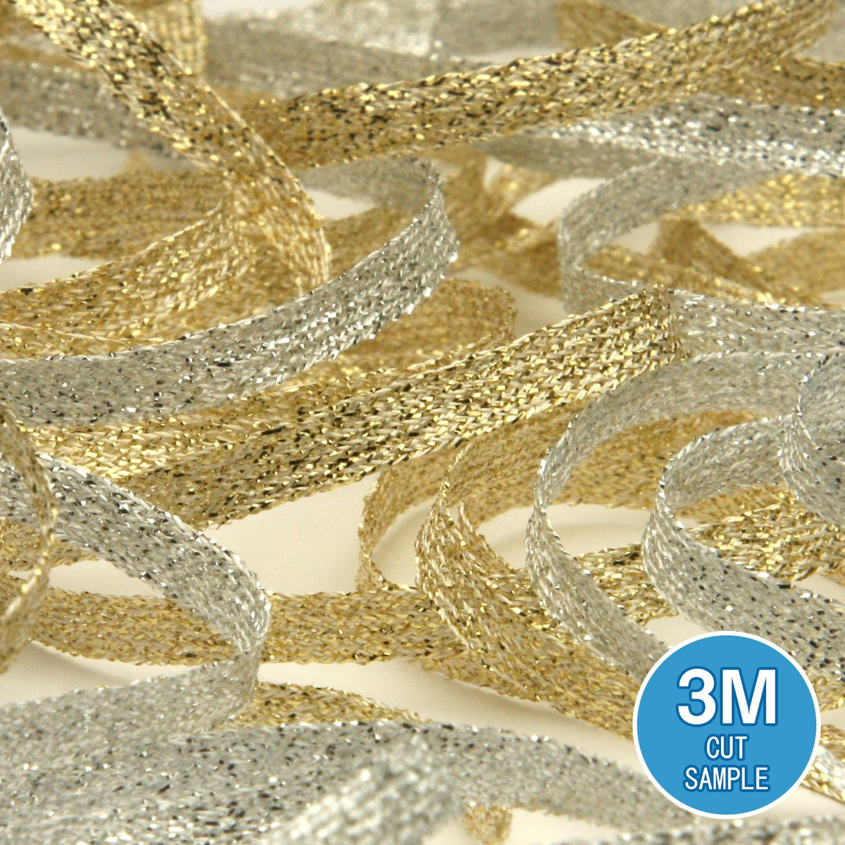 FUJIYAMA RIBBON [Sample] Metallic Trimming Braid approx.4mm (5/32&quot;) 3 Meters Cut