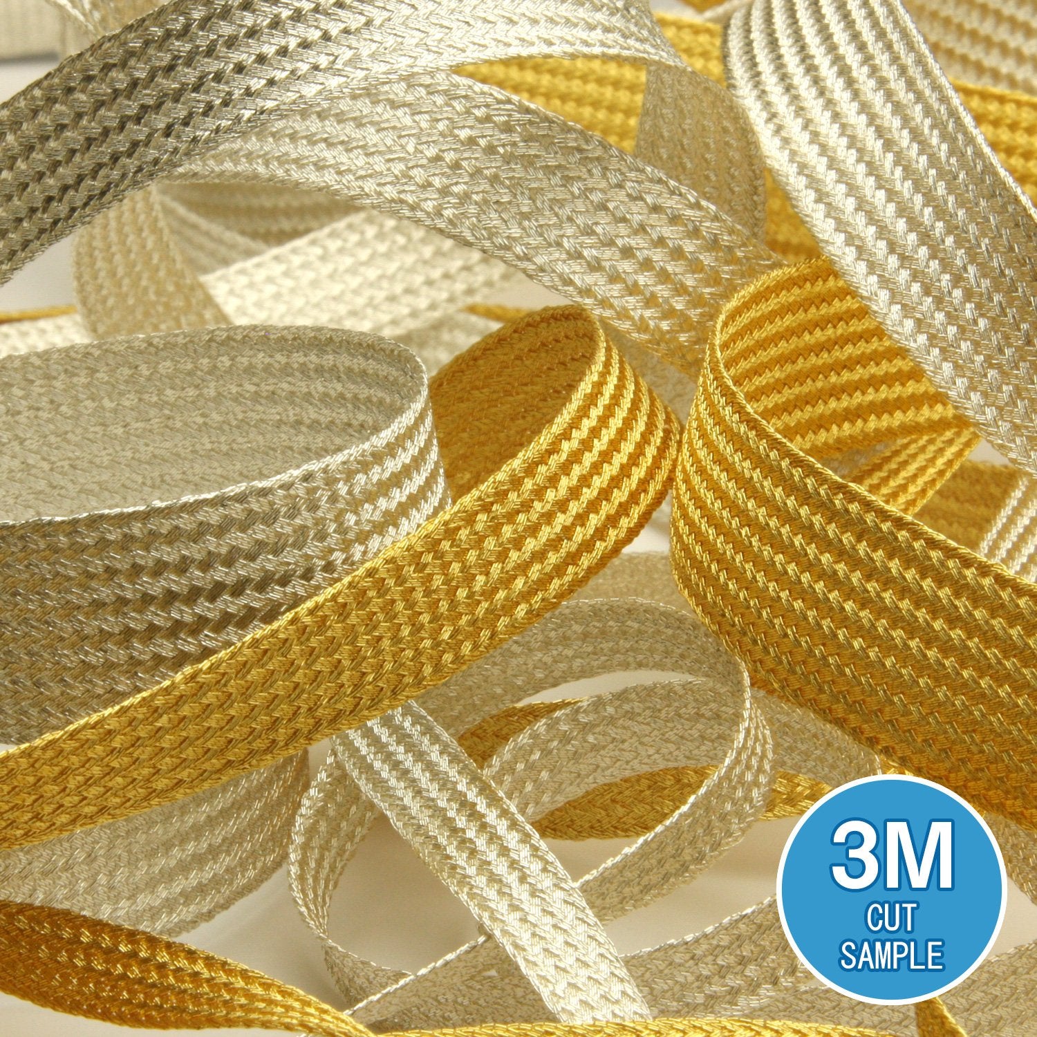 FUJIYAMA RIBBON [Sample] Metallic Trimming Braid approx.6mm (1/4") 3 Meters Cut