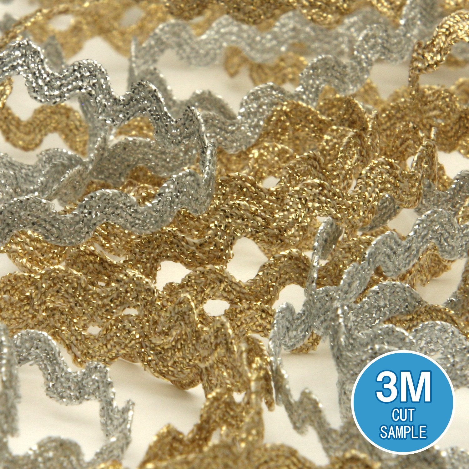 FUJIYAMA RIBBON [Sample] Metallic Zig-Zag Tape approx.6mm (1/4") 3 Meters Cut