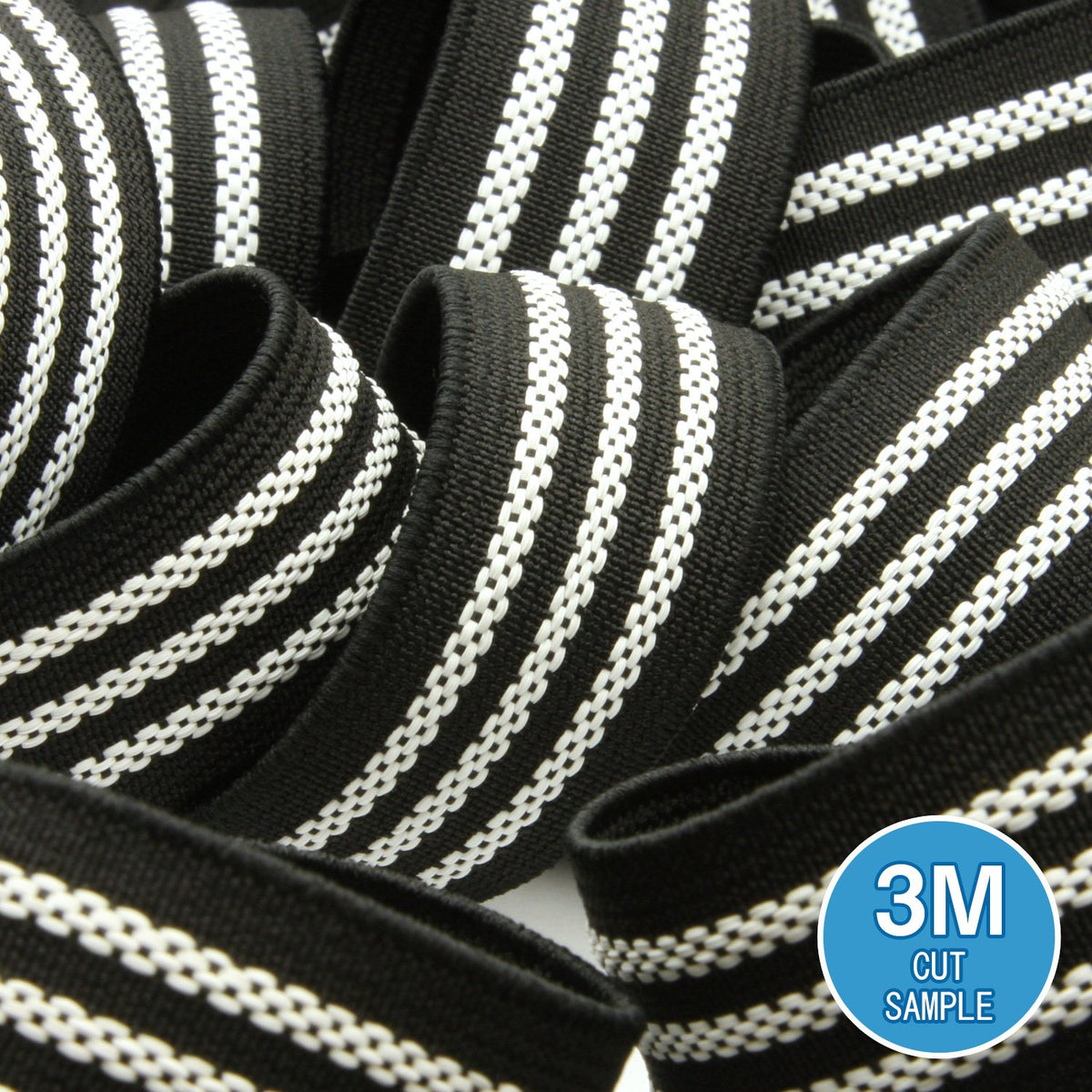 FUJIYAMA RIBBON [Sample] Non-Slip Band (FY-S750) 25mm Black &amp; White 3 Meters Cut