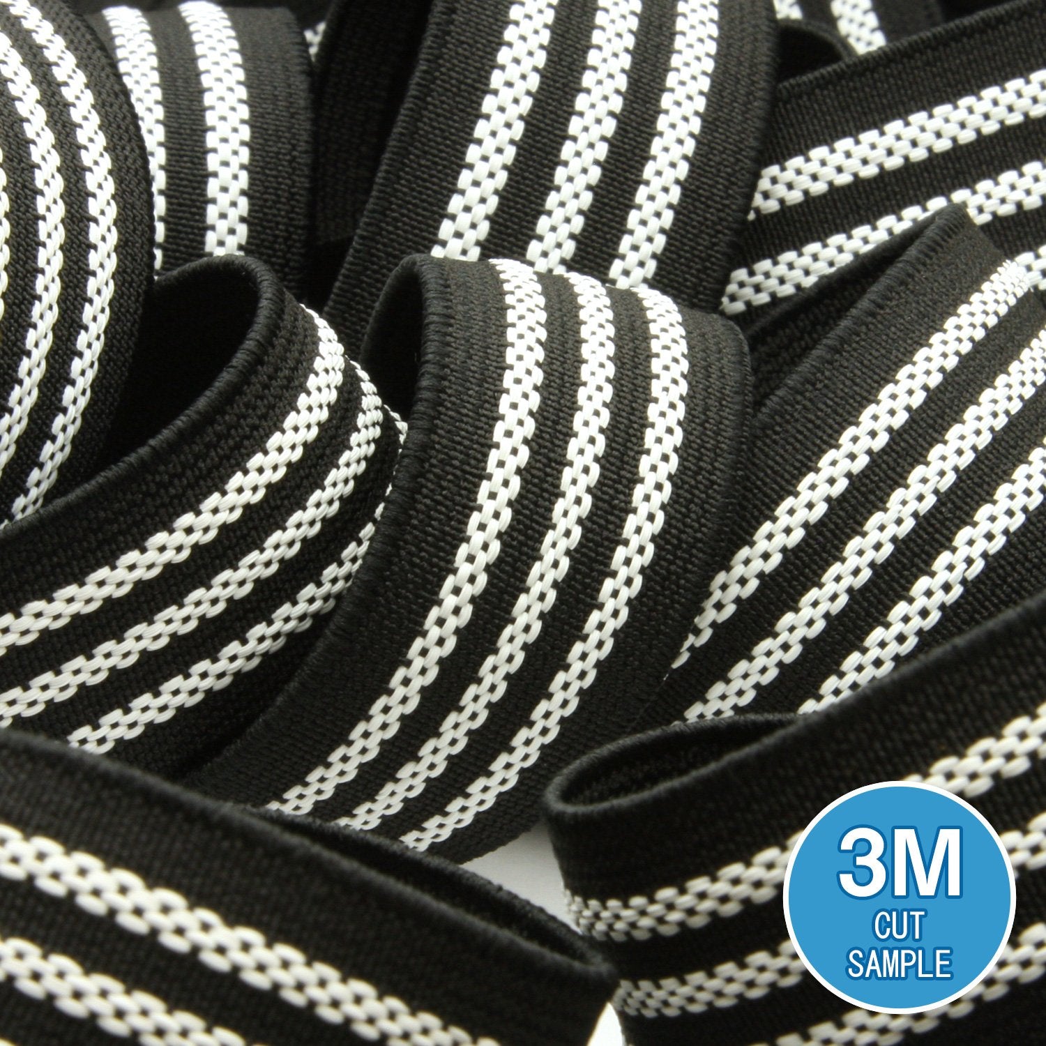 FUJIYAMA RIBBON [Sample] Non-Slip Band (FY-S750) 25mm Black & White 3 Meters Cut