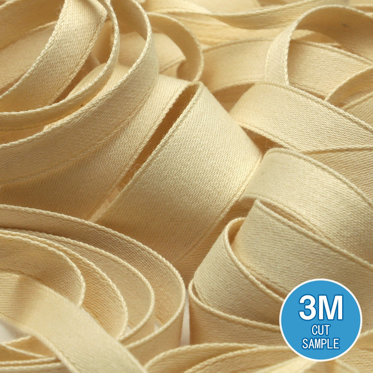 FUJIYAMA RIBBON [Sample] Organic Cotton Double-Face Satin Ribbon (FY-468) 18mm Ecru 3 Meters Cut