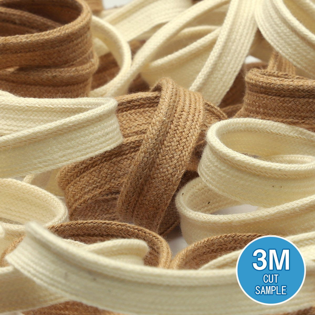 FUJIYAMA RIBBON [Sample] Organic Cotton Piping (FY-19212) approx.10mm 3 Meters Cut