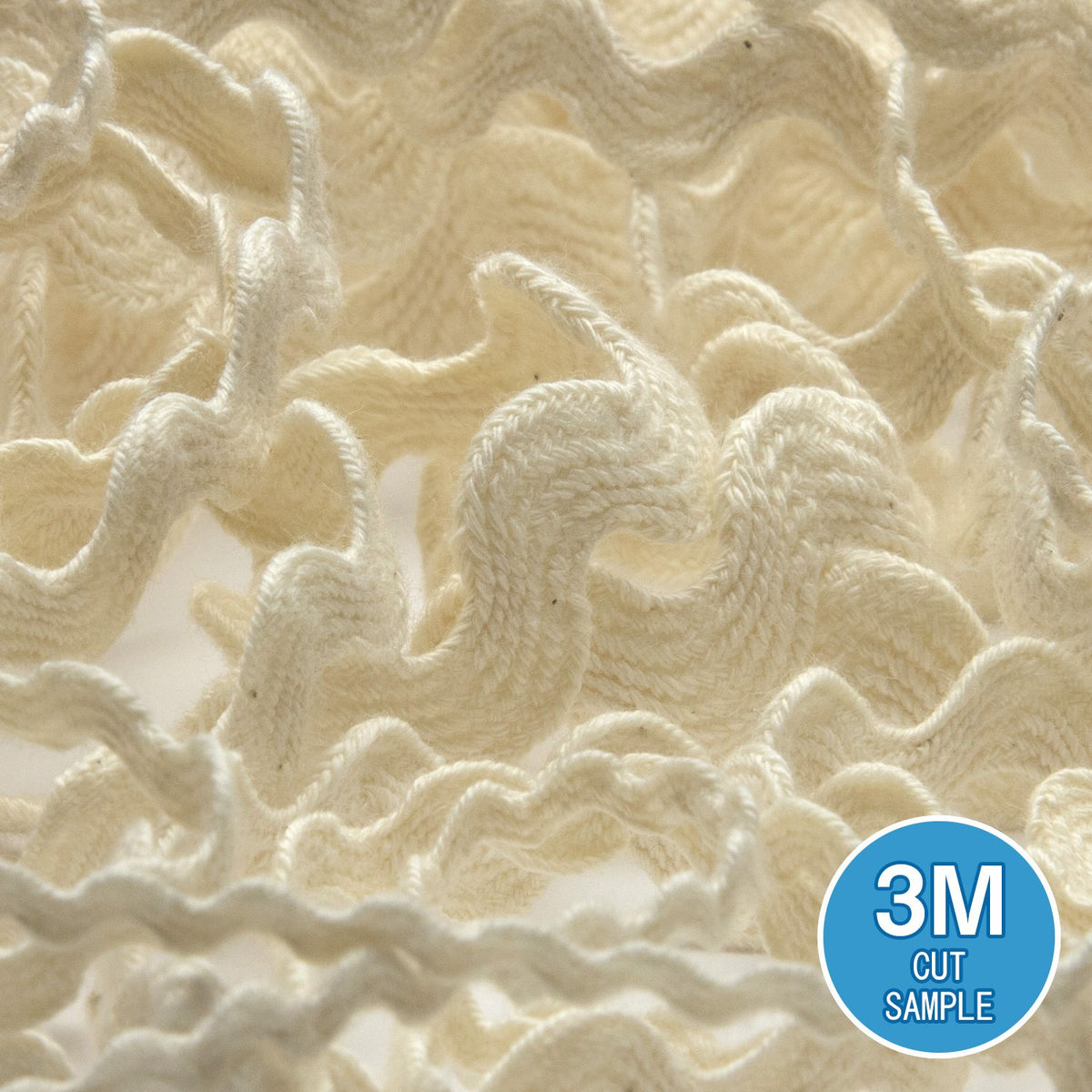 FUJIYAMA RIBBON [Sample] Organic Cotton Zig-Zag Tape (FY-19214) approx.5mm Ecru 3 Meters Cut